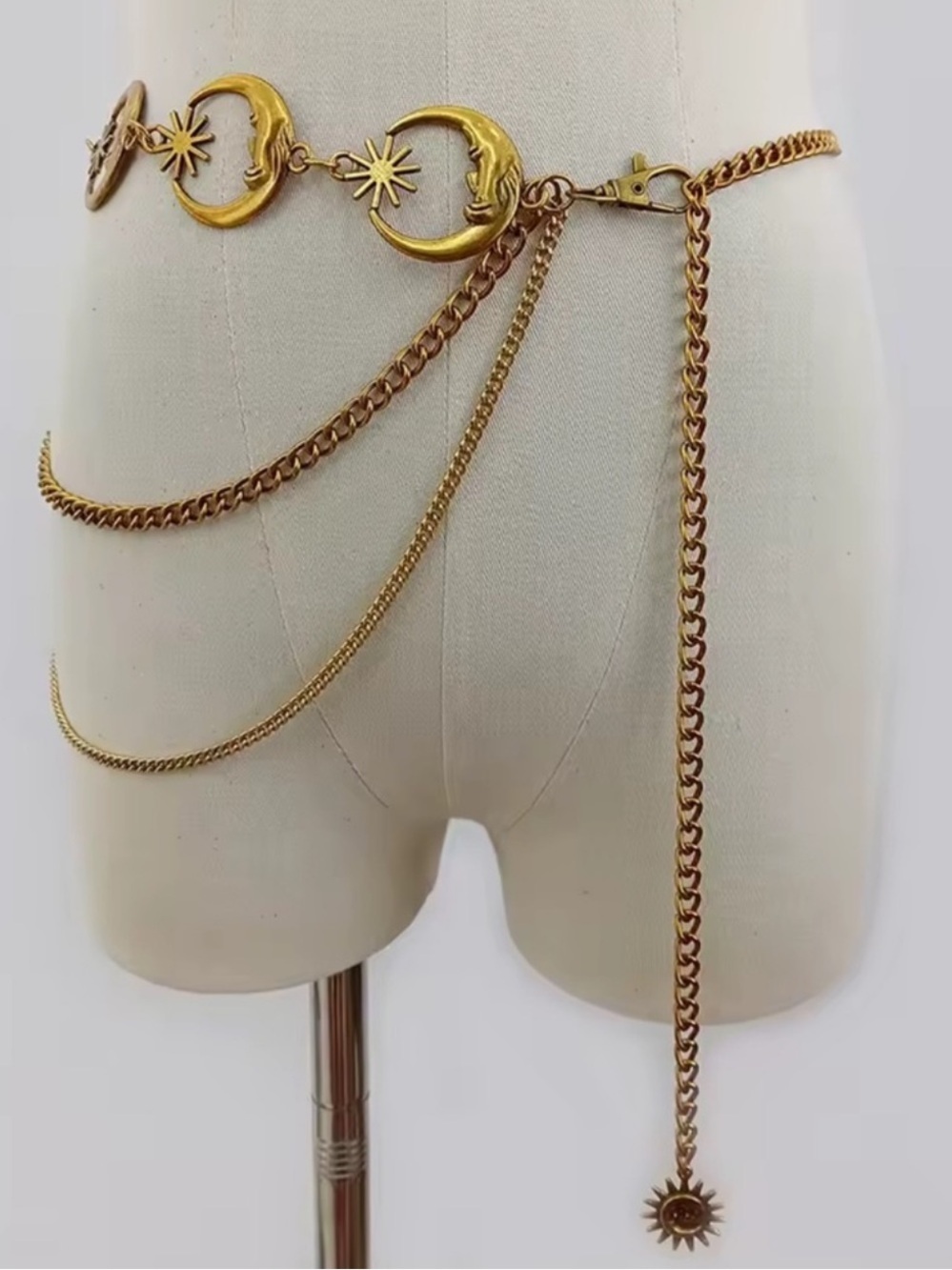 Celestial Moon Gold Chain Waist Belt - Picture 3 of 9